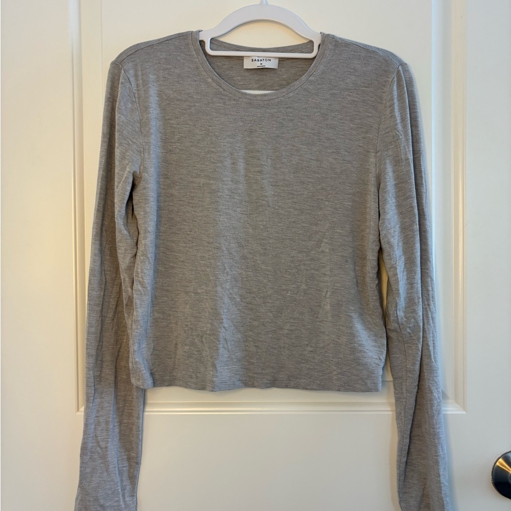 Babaton Aritzia Gray Long Sleeve Top